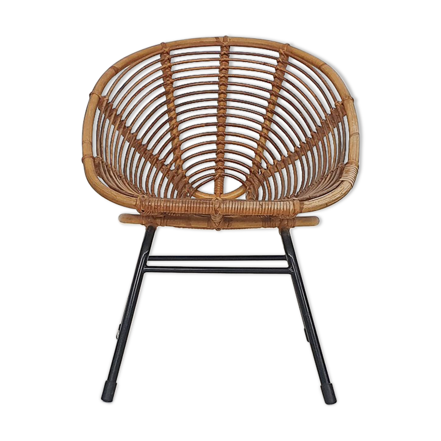 Rohe Noordwolde rattan lounge chair, The Netherlands 1950
