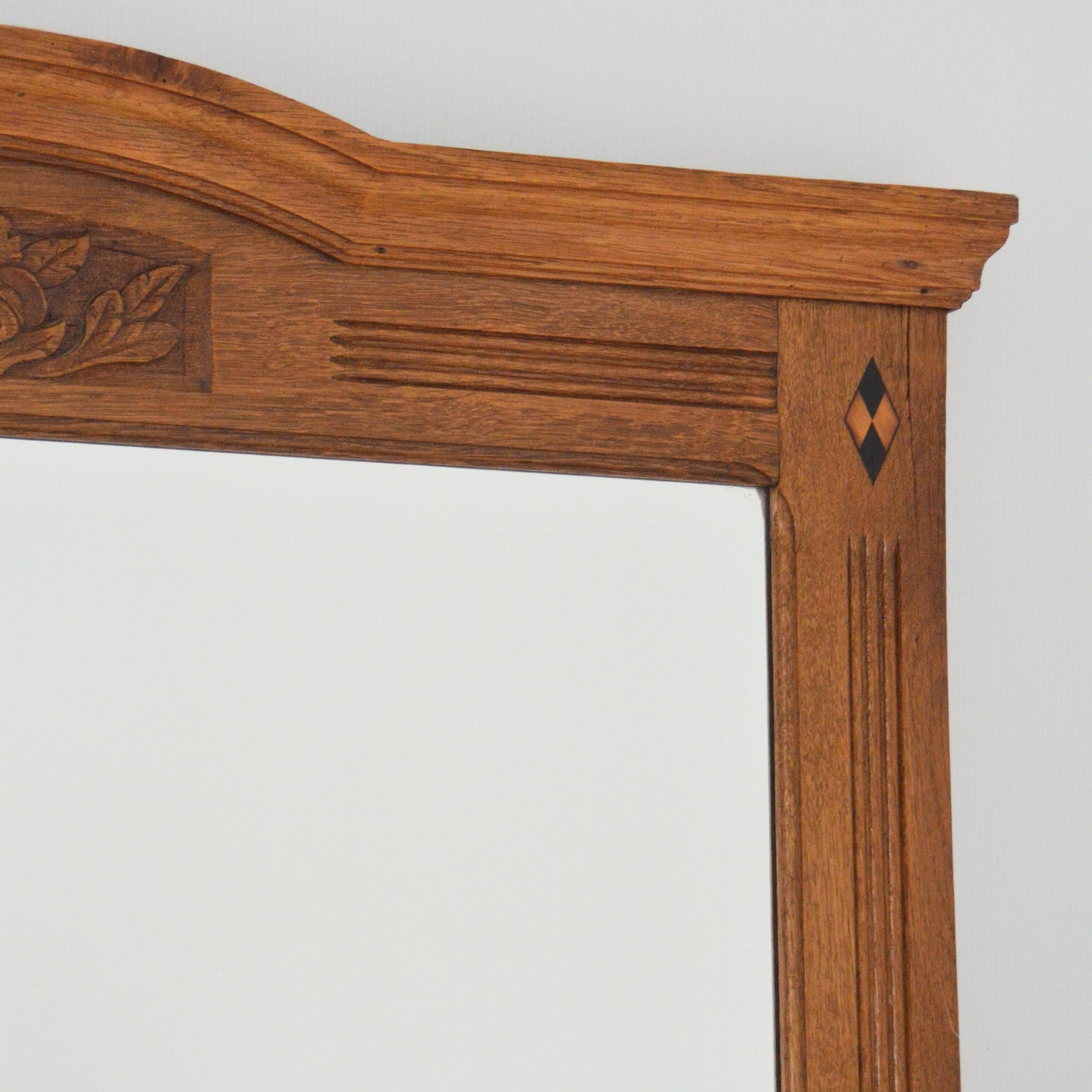 Grand miroir biseauté ancien vintage 1930