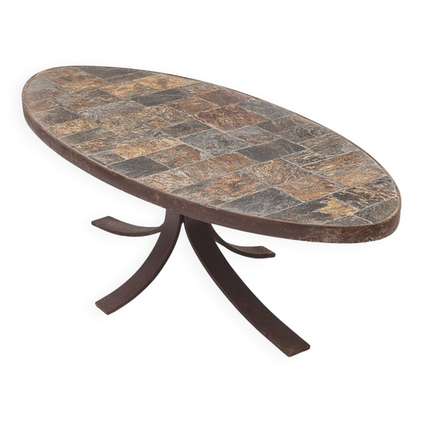 Table Brutaliste ovale