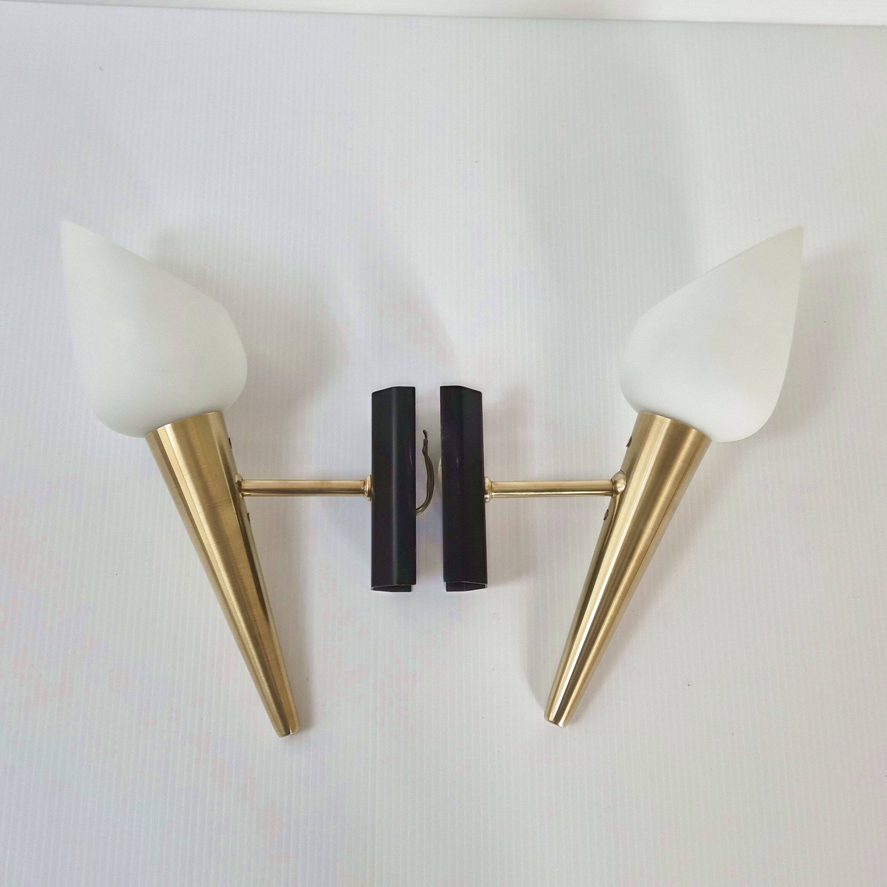 Pair of vintage wall lights from the 1950s.