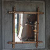Bamboo imitation wood mirror, antique mirror, hanging mirror