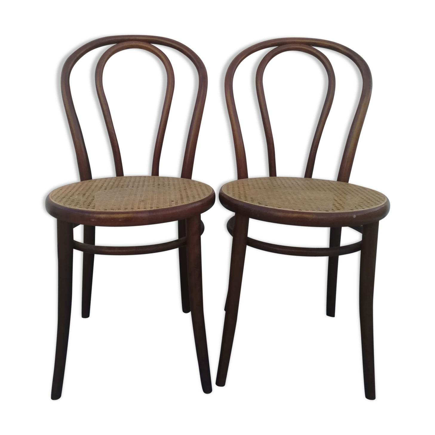 2 Curved wooden bistro chairs