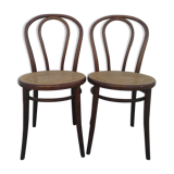 2 Curved wooden bistro chairs