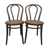 2 Curved wooden bistro chairs