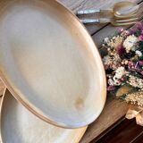 Set of 2 oval stoneware dishes