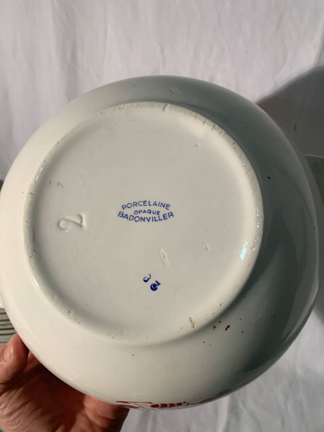 Art Deco pink earthenware service by Badonviller, porcelain, circa 1930