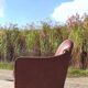 Vintage leatherette brown Art deco style chair 1950s