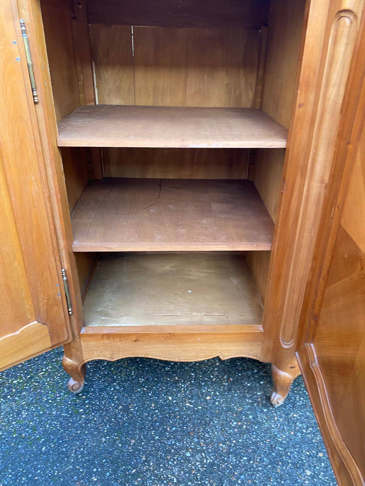 Light solid wood enfilade with Louis XV marquetry from the 20th century, 227cm.