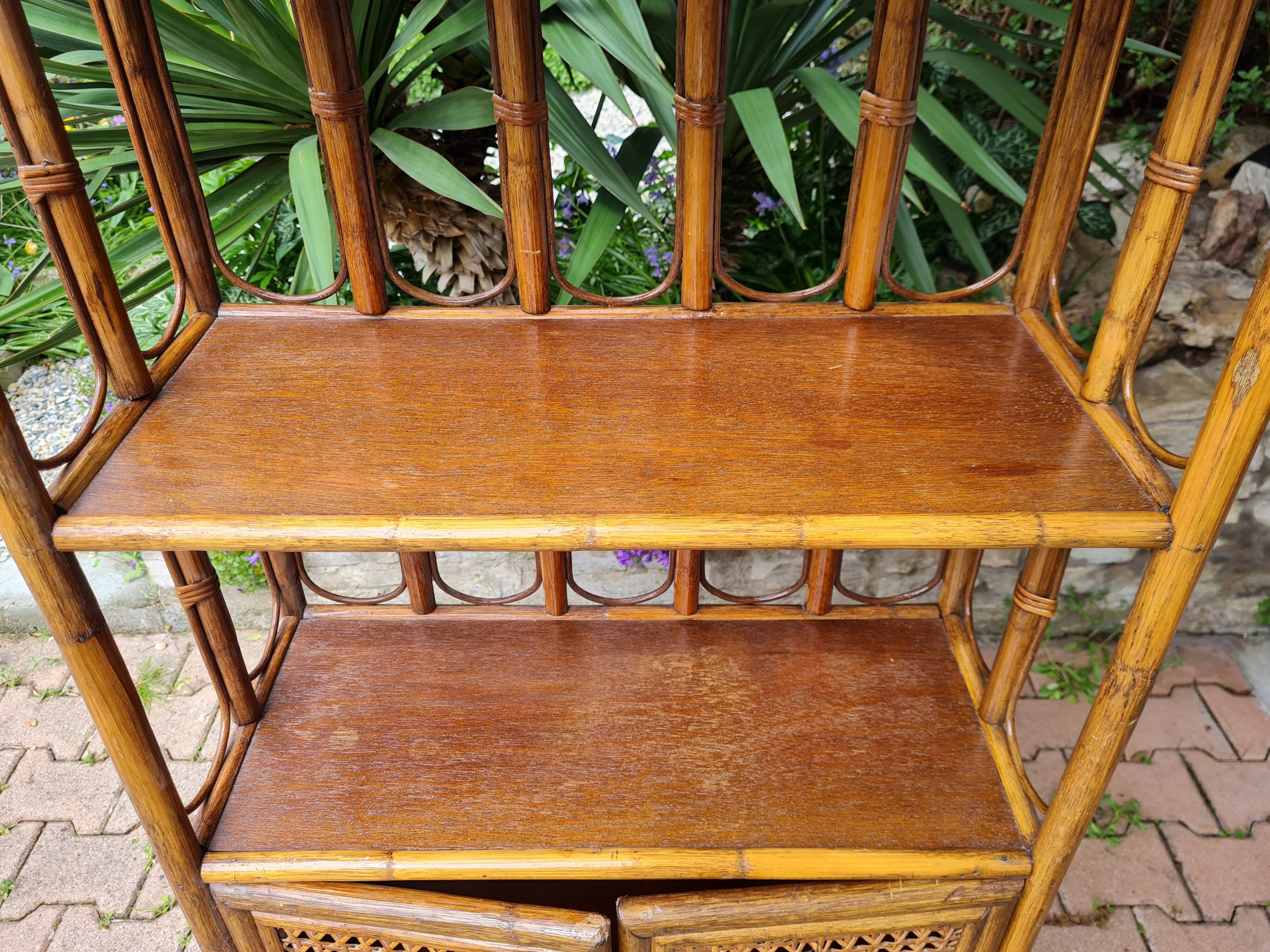 Rattan furniture and canning with vintage shelves