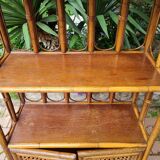 Rattan furniture and canning with vintage shelves
