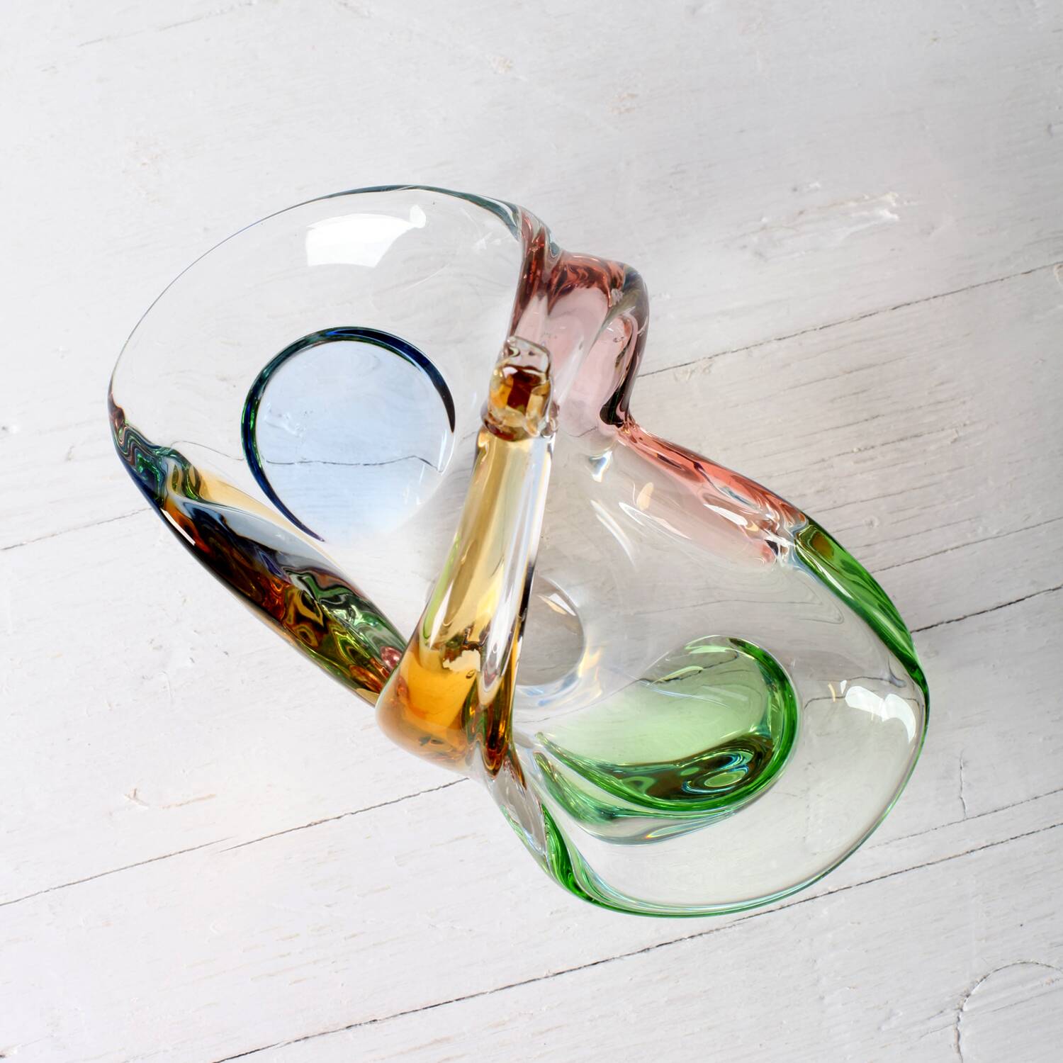 Vase en verre artistique Rhapsody par František Zemek / République tchèque / 1956