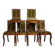 Set of 6 marquetry wooden chairs, Charles X Napoleon era – 19th century