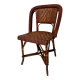 Old rattan bistro chair ROUSSEAU with plate