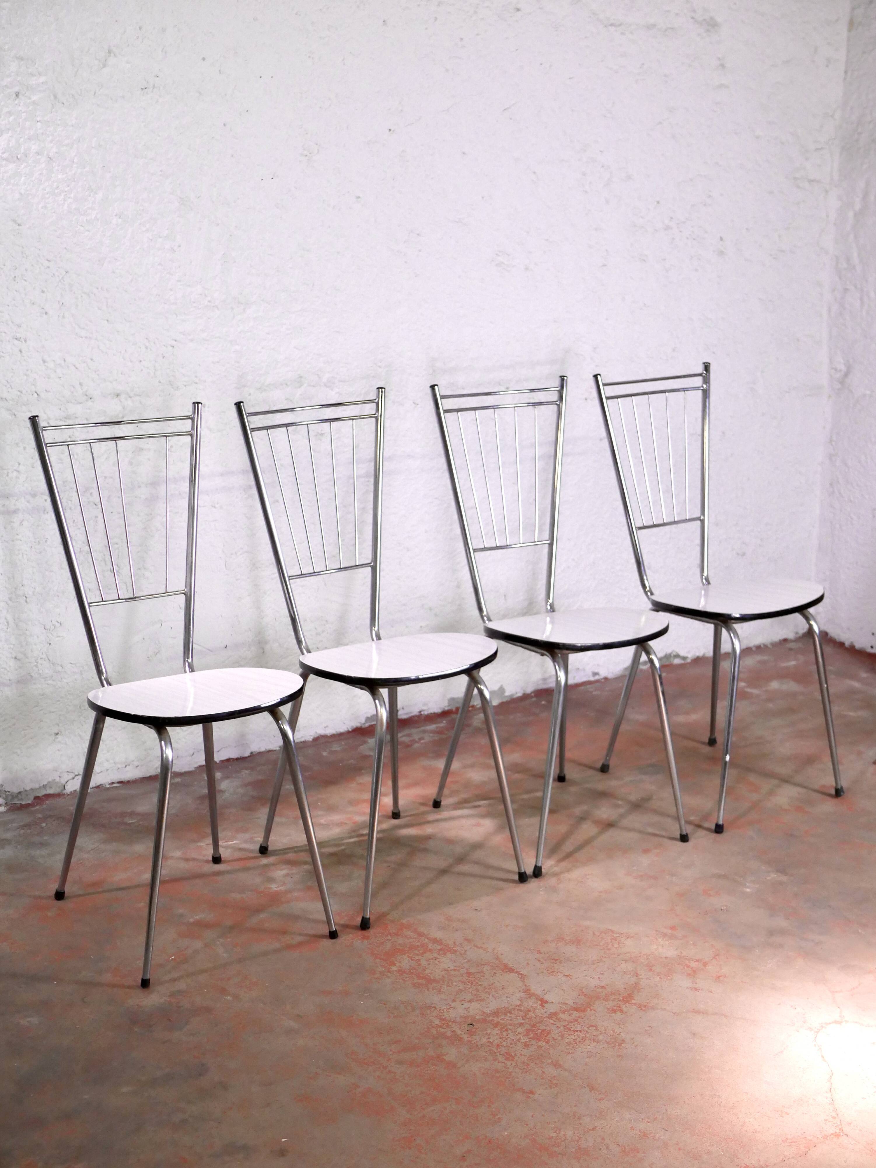 Series of 4 formica chairs