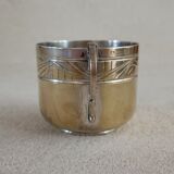 Tasse en métal argenté monogramme LJ