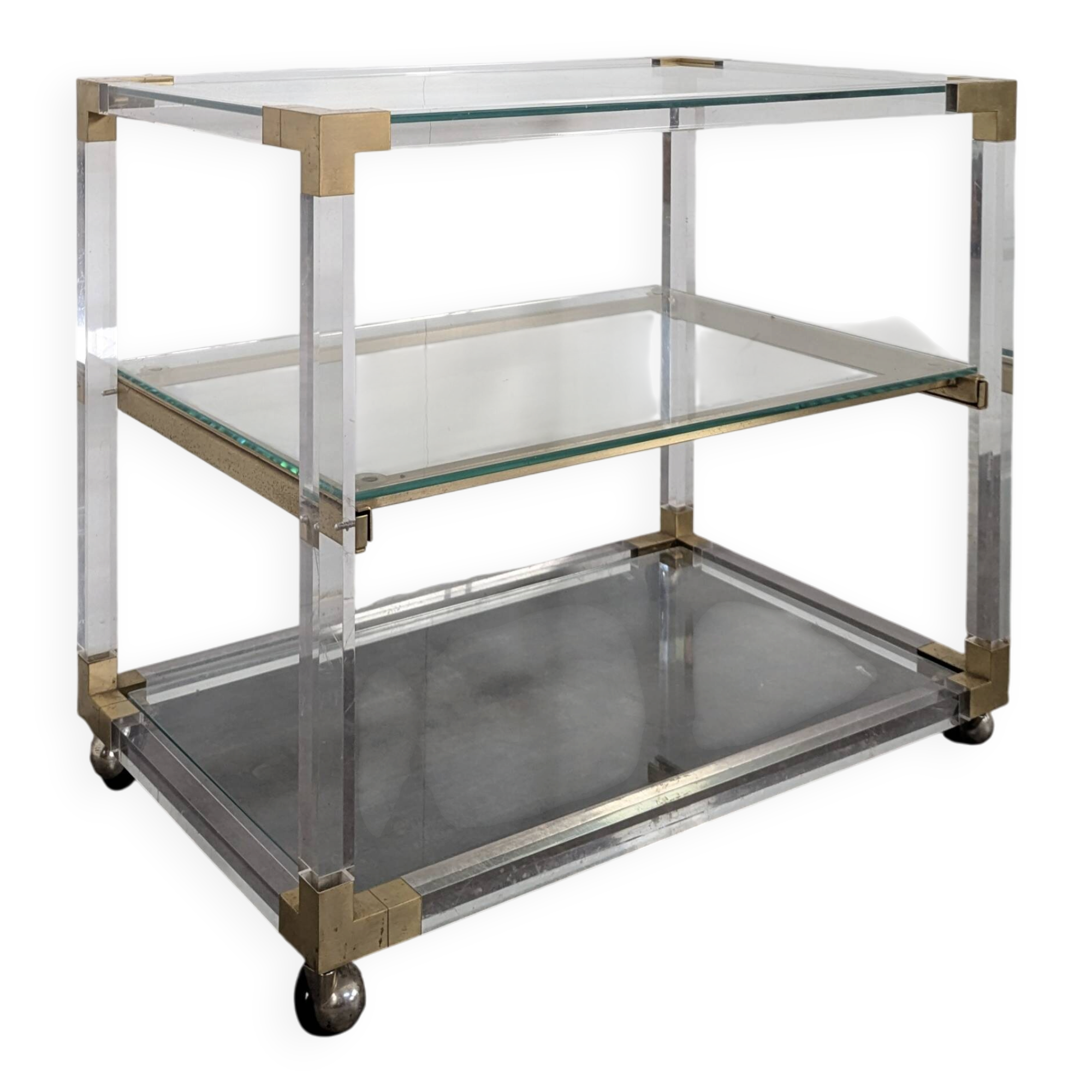 Hollywood Regency plexiglass dessert table