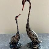 Couple oiseaux anciens laiton