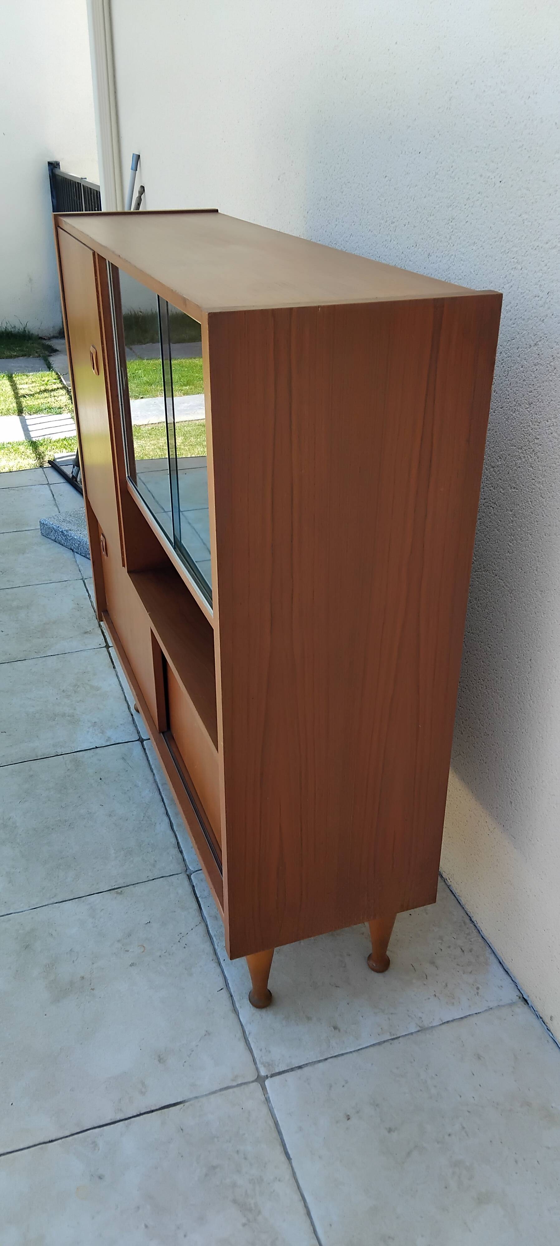 Scandinavian vintage teak display cabinet