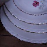 6 deep plates in earthenware l'Amandinoise with floral decoration.