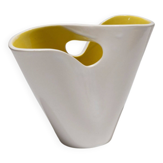 Vase en faïence double ouverture, fernand elchinger, 1950s