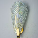 Frosted leaf wall lamp, Murano glass, Italy, 1970