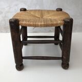 Oak and straw stool