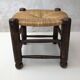 Oak and straw stool