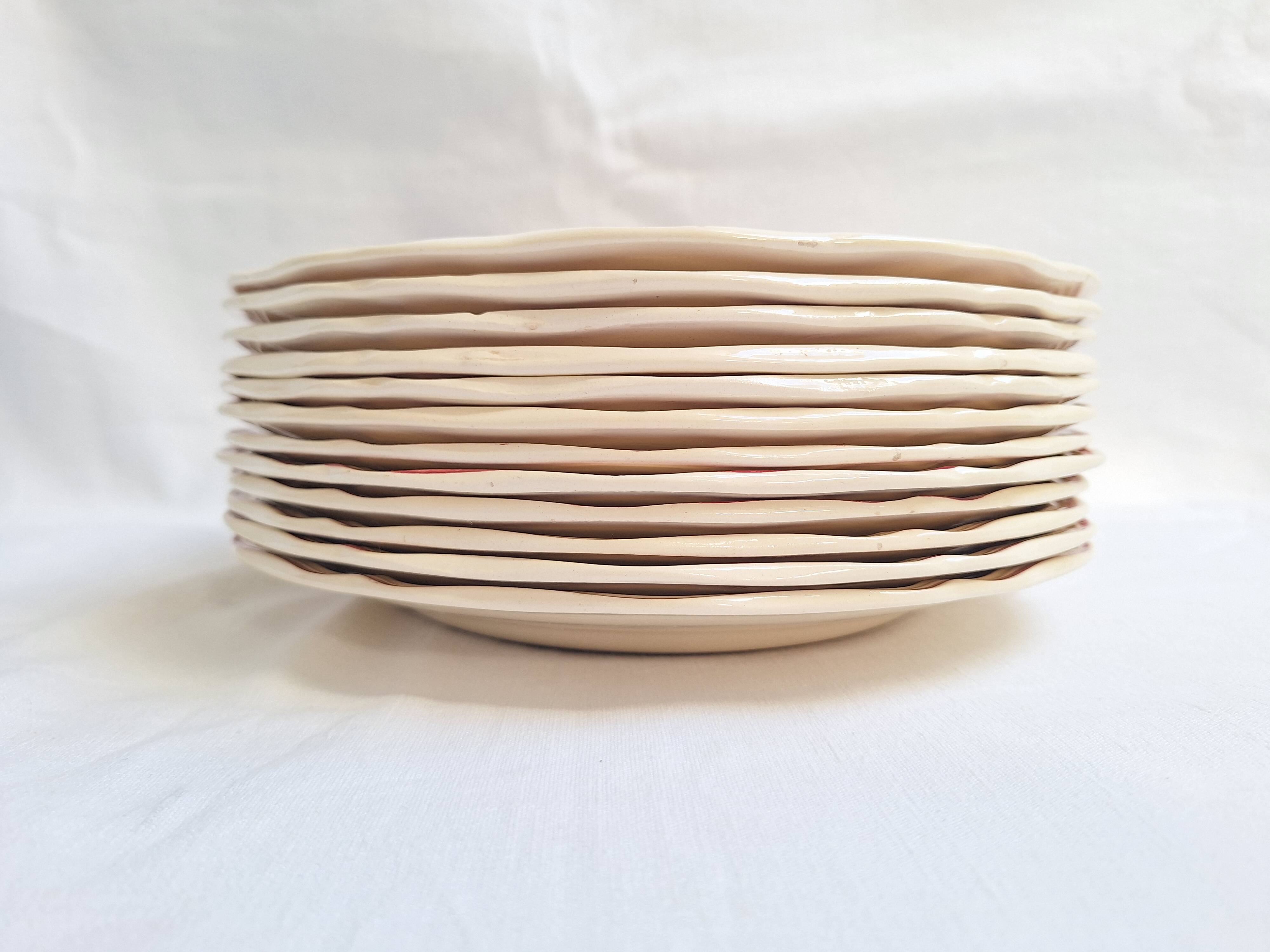 Flat plates Digoin Sarreguemines Model Loraine