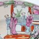2 Chinese plates polychrome porcelain and gold Canton XXth