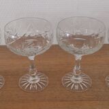 Cut crystal champagne glasses