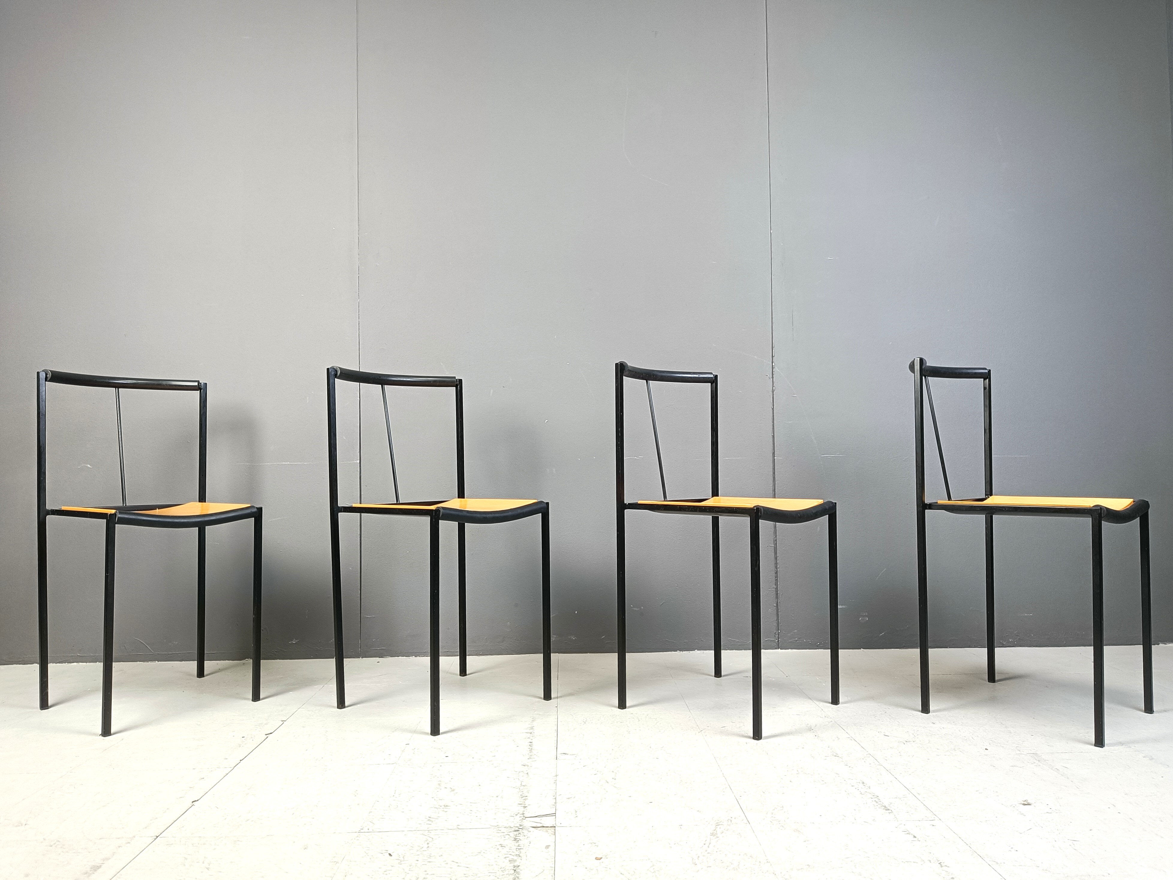 4 chairs by Zeus Noto Maurizio Peregalli Millepunte, 1985