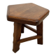Vintage Brutalist Solid Wood Low Stool