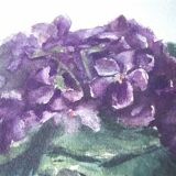 Ancient watercolor bouquet of violets