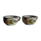 Set of 2 blue Quimper earthenware mugs H6.5 D15