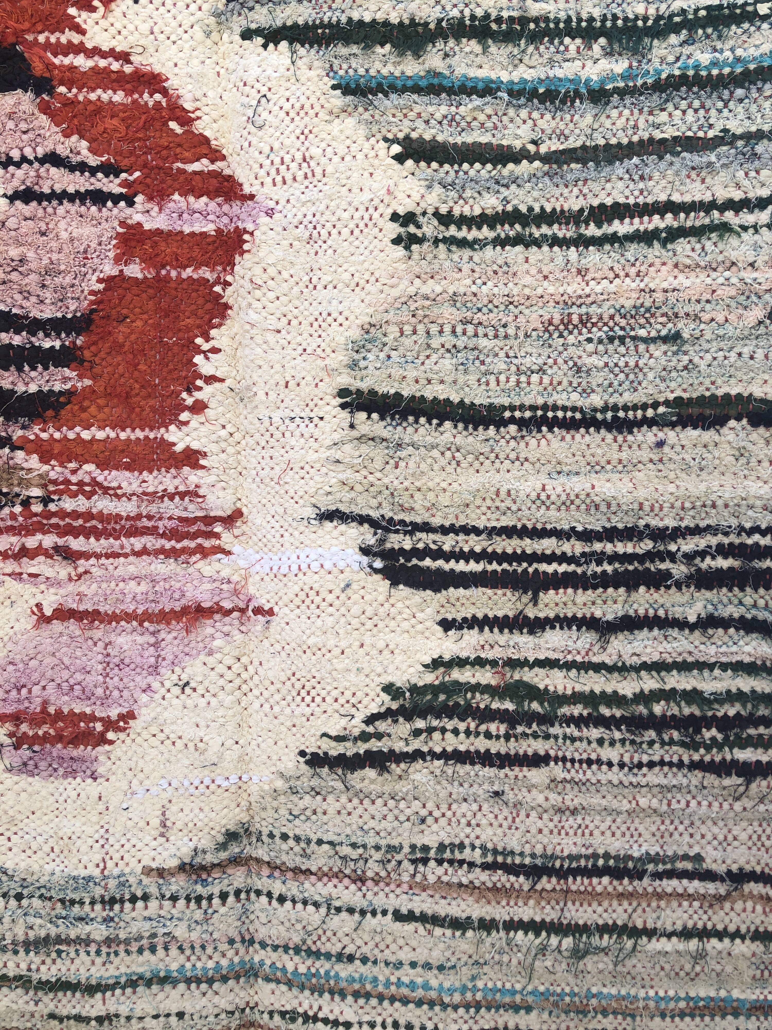 Moroccan Berber carpet Kilim Boucherouite 2.58x1.41m