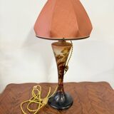 Art Nouveau mushroom lamp – Émile Gallé – Floral pansy decoration