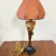 Art Nouveau mushroom lamp – Émile Gallé – Floral pansy decoration