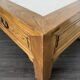 Table basse vintage en bois (chêne massif) et marbre