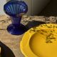 Set of 6 vintage yellow fish soup plates