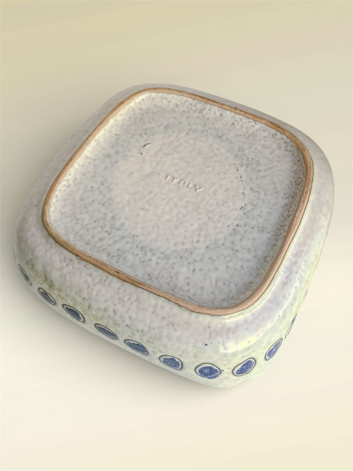 Ashtray / Italian ceramic pocket tray, glazed in Bitossi style.
