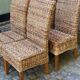4 chaises de salle à manger en jonc de mer abaca ou bananier