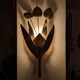Brass Floral Leaf Wall Sconce, Hollywood Regency Style, 1960s