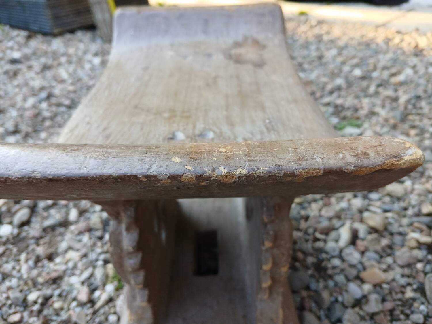 2 African carved wooden stools