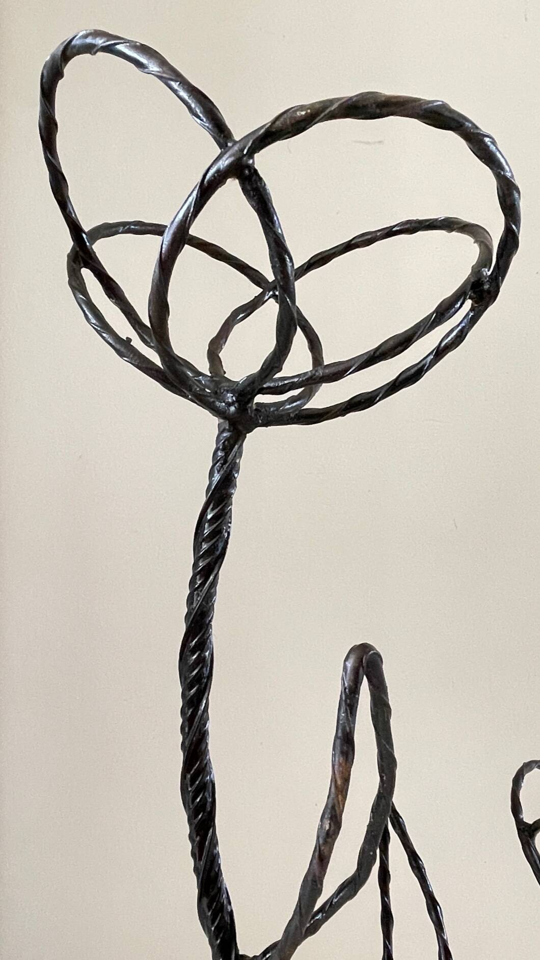 Vintage curved steel plant shelf