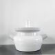 Vintage White Glazed Stoneware Steamer / Tea Infuser – Signed Louveau