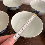 Lot of Blue White Porcelain Rice Tea from China with Cobalt Blue Imperial Dragons