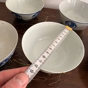 Lot of Blue White Porcelain Rice Tea from China with Cobalt Blue Imperial Dragons