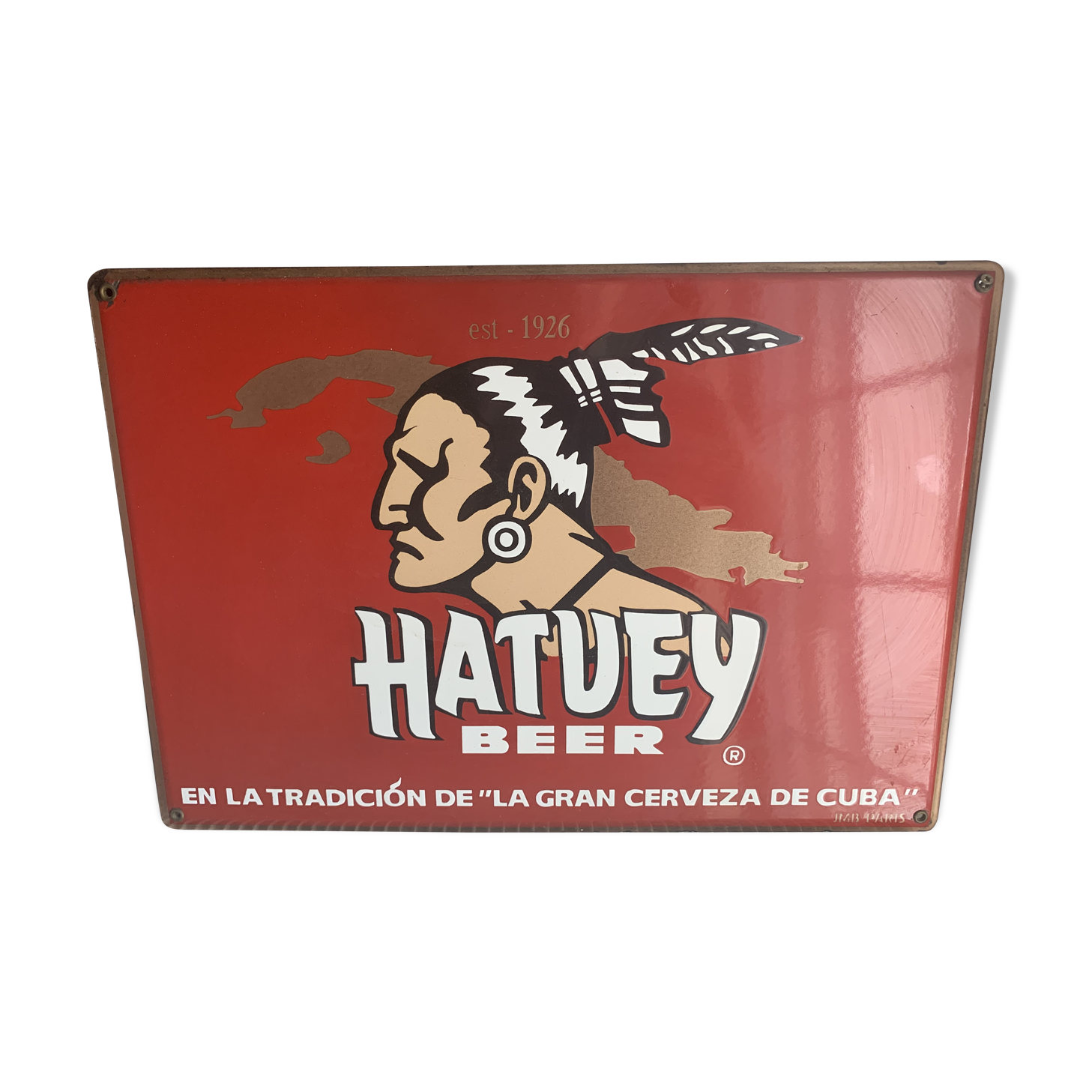 Enamelled advertising plate