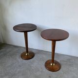 Pair of art deco oak side tables