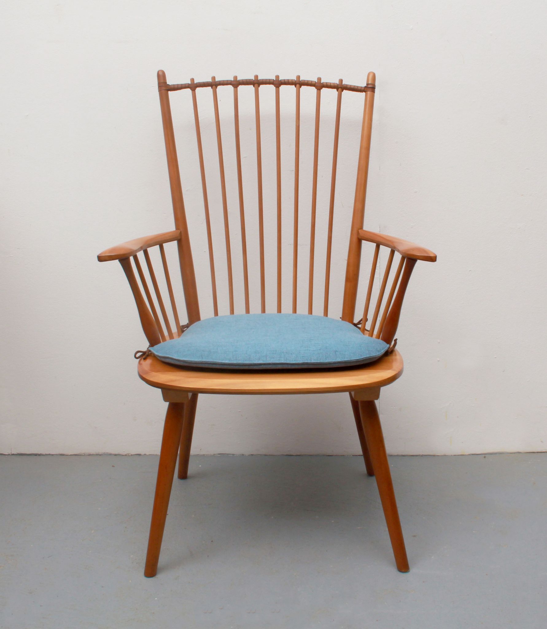 1950s armchair cherrywood, Albert Haberer